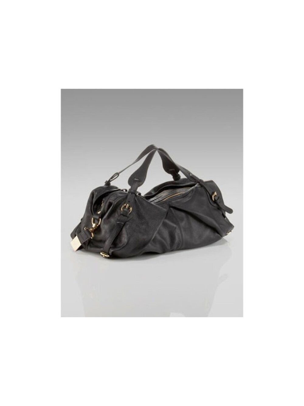 Foley & Corinna Bridle Duffle BLACK 890731 pebble leather crossbody shoulder NWT